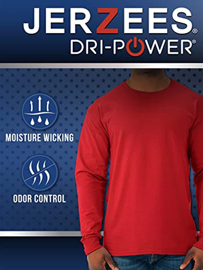 Jerzees Men's Unisex Dri- Long Sleeve T-Shirts, Sizes S-3X, Cyber Pink, X-Large - Image 4